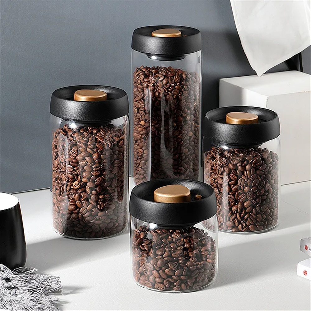 Coffee Tea And Sugar Canisters - 1pack Coffee Bean Storage Container Airtight