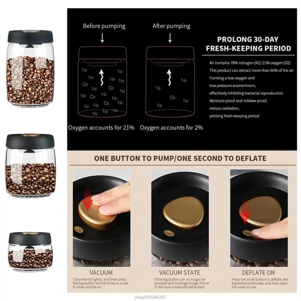 1pack Coffee Bean Storage Cont - Coffee Tea And Sugar Canisters recension och pris