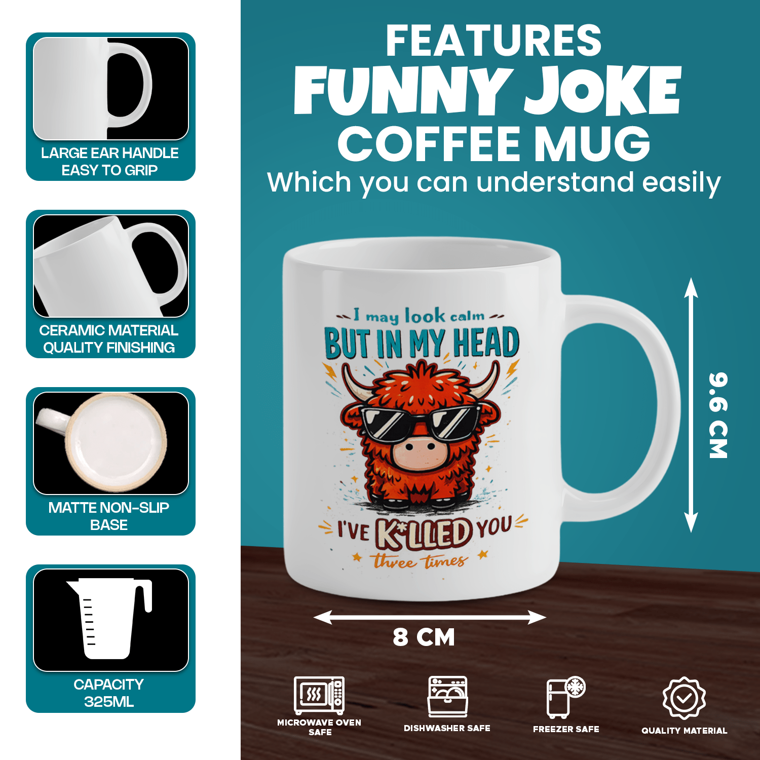 Highland Cow Funny Quote Coffe - Coffee And Tea Quotes Funny recension och pris