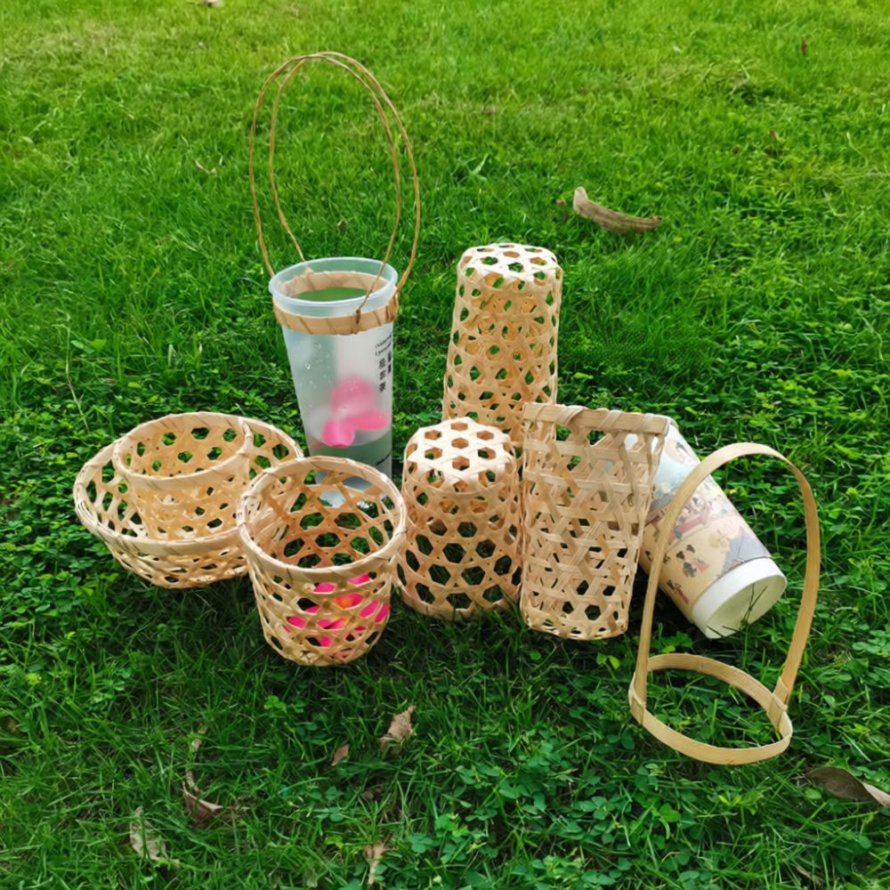 Natural Woven Bamboo Drink Sle - Coffee Tea Gift Basket recension och pris