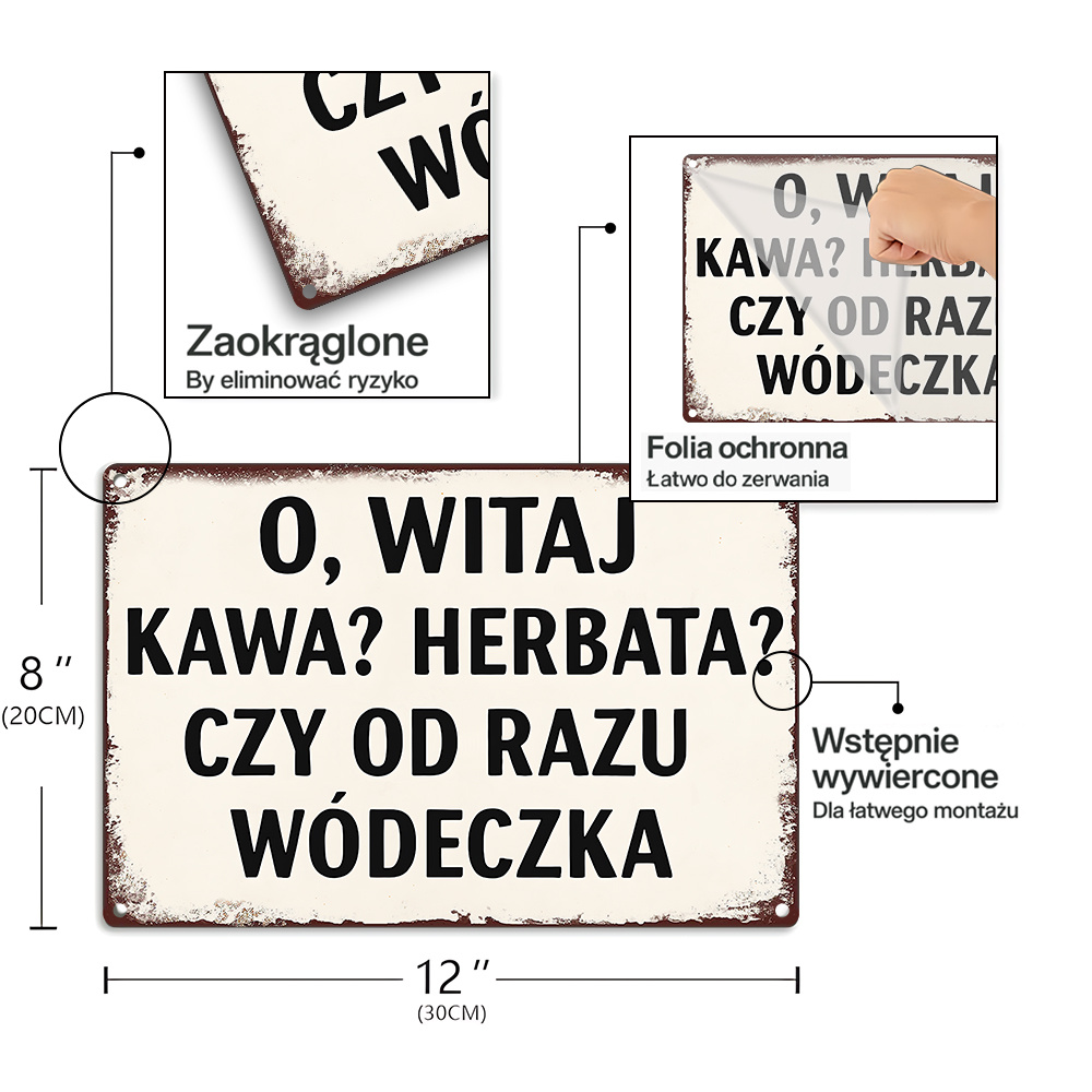 Vintage Metal Sign, Polish Fun - Coffee And Tea Quotes Funny recension och pris