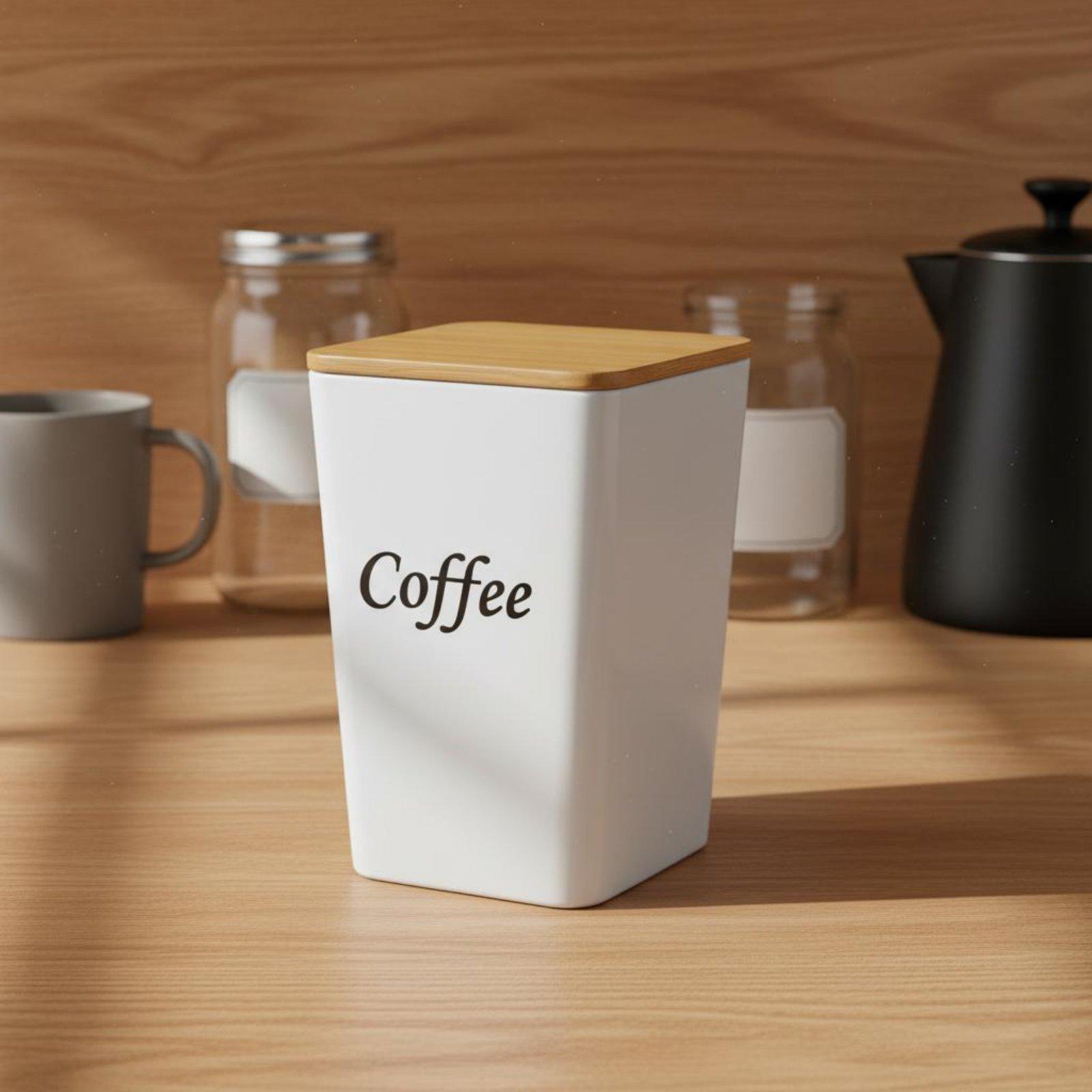 Metal Canister Set with Bamboo - Coffee Tea And Sugar Canisters recension och pris