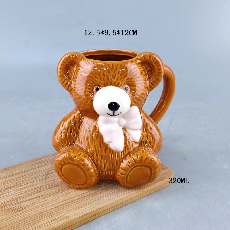 Pink Bowknot Brown Bear Cerami - Best Tea Coffee recension och pris