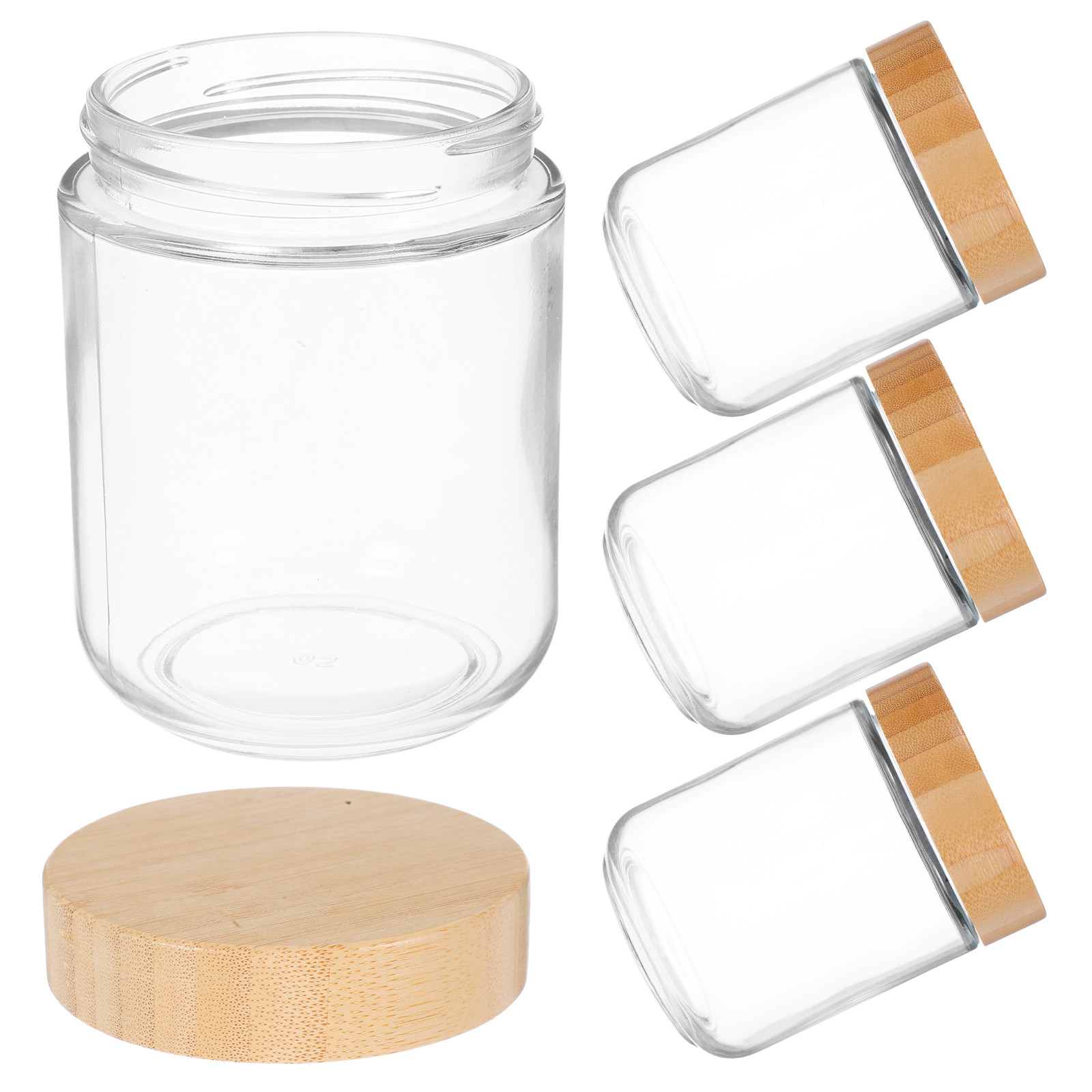4Pcs Sturdy Glass Canisters wi - Coffee Tea And Sugar Canisters recension och pris