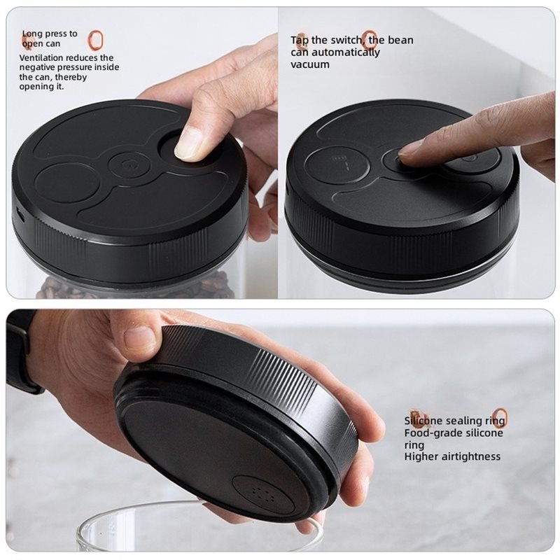 Automatic Vacuum Coffee Canist - Coffee Tea And Sugar Canisters recension och pris
