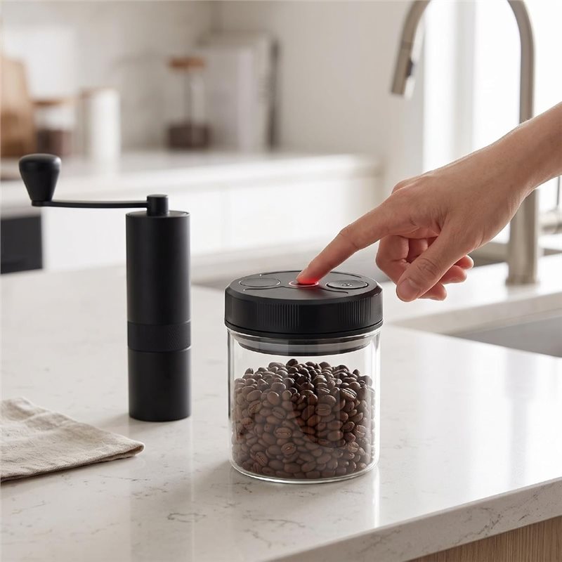 Automatic Vacuum Coffee Canist - Coffee Tea And Sugar Canisters recension och pris