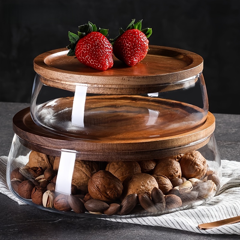 Glass Canisters with Wooden Li - Coffee Tea And Sugar Canisters recension och pris