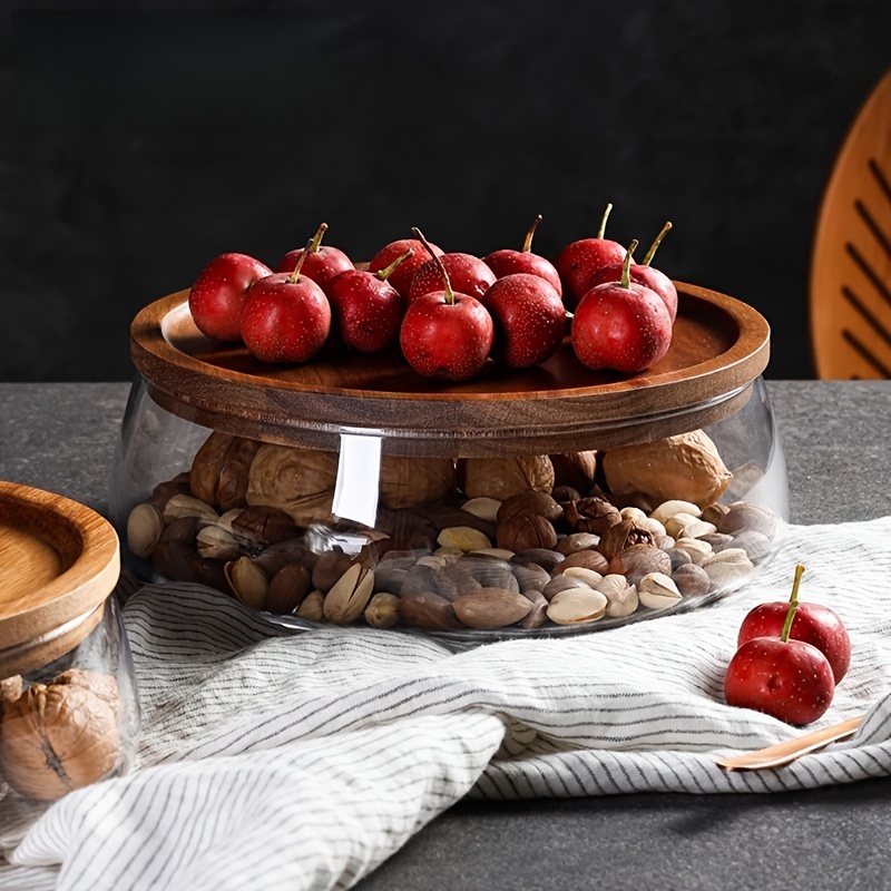 Glass Canisters with Wooden Li - Coffee Tea And Sugar Canisters recension och pris