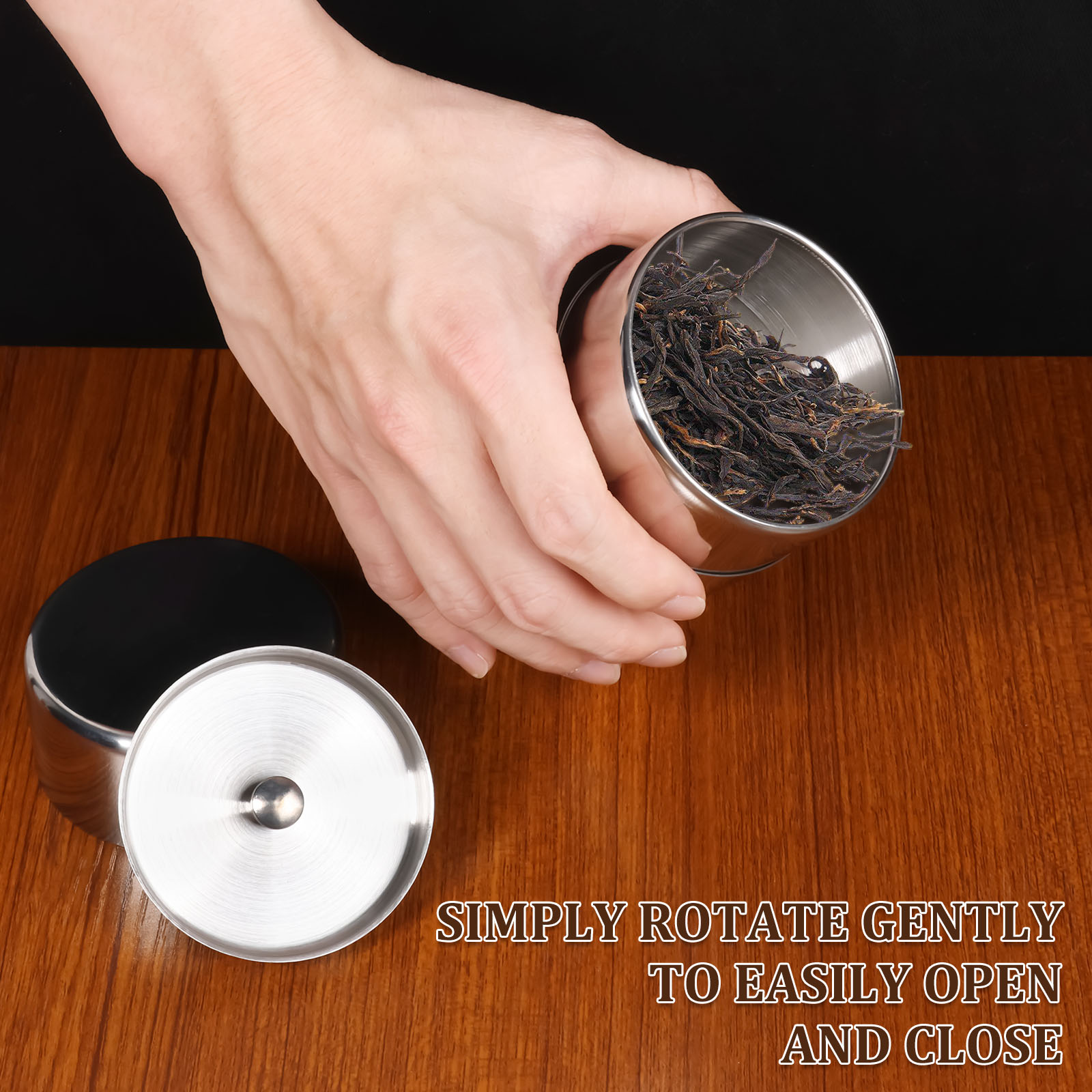 Stainless Steel Tea Leaf Tins  - Coffee Tea And Sugar Canisters recension och pris