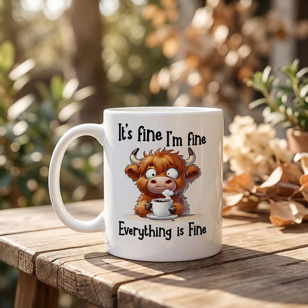 Anxious Scottish Highland Cow  - Coffee And Tea Quotes Funny recension och pris
