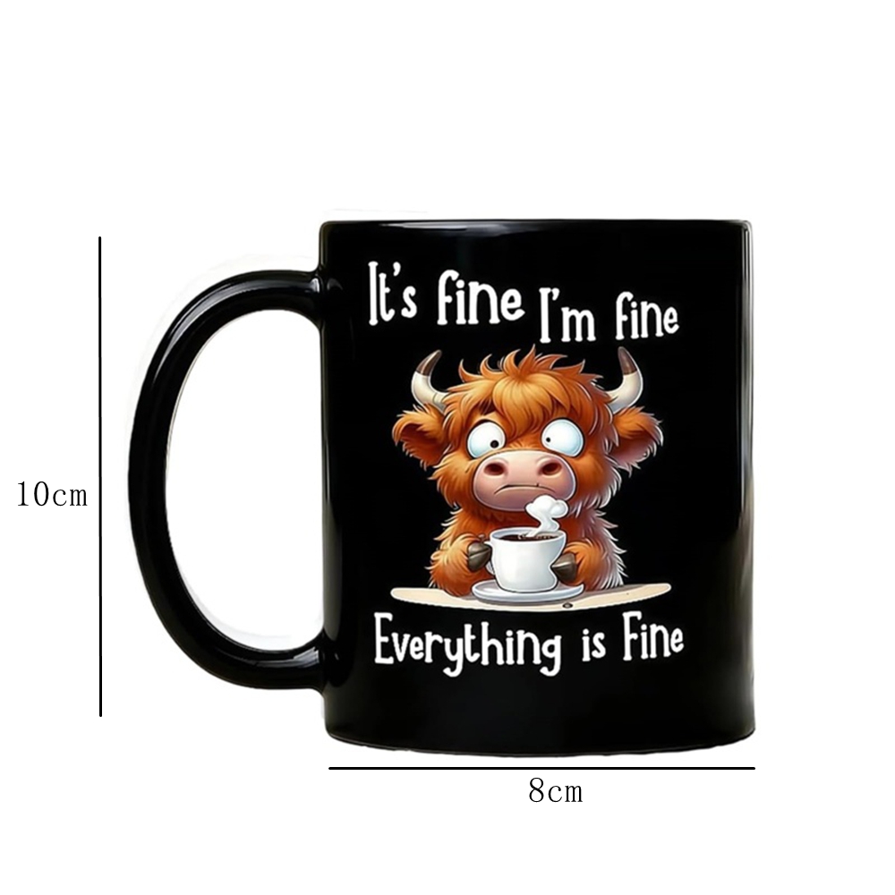 Anxious Scottish Highland Cow  - Coffee And Tea Quotes Funny recension och pris