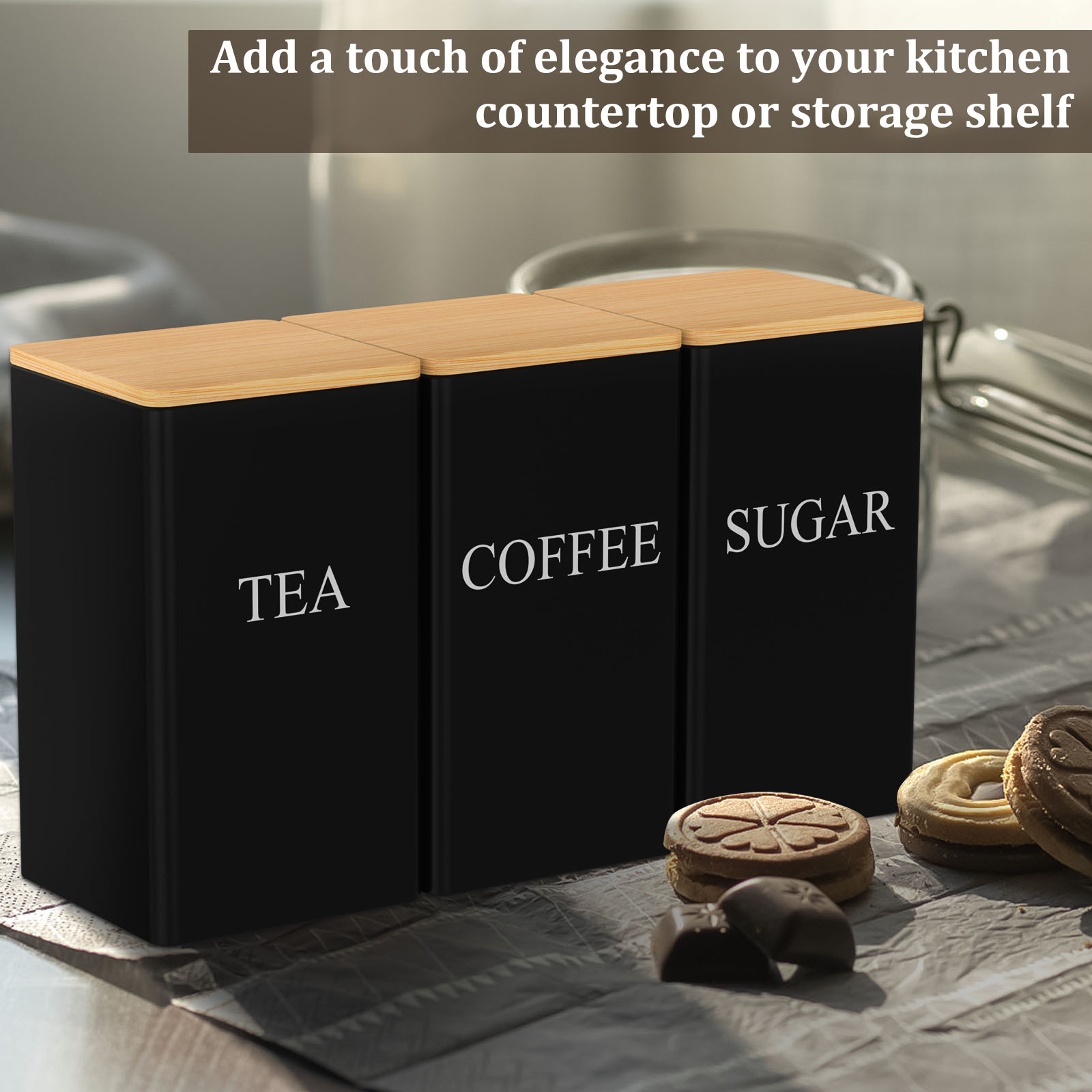 Coffee Bean Storage Jar Metal  - Coffee Tea And Sugar Canisters recension och pris